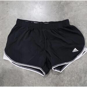 Adidas Black Athletic Shorts with White Trim - Ready to Sprint or Lounge!